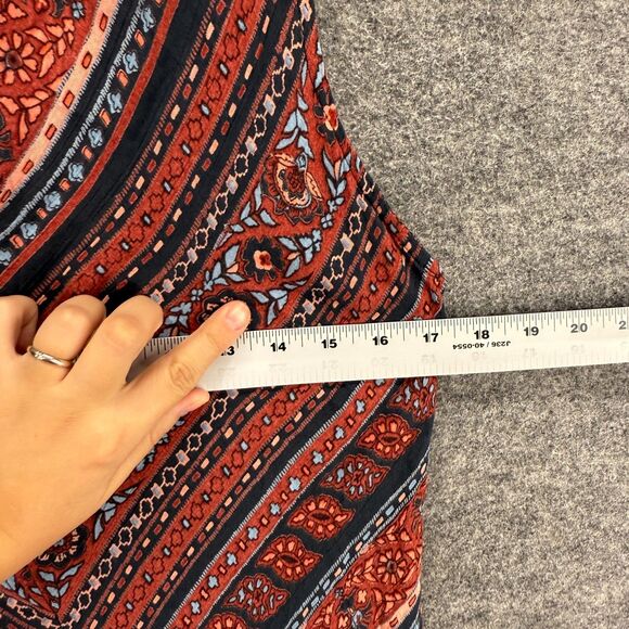 Angie Dress Women M Medium Red Striped Shift Midi Sleeveless Hook & Eye Casual - Picture 3 of 6